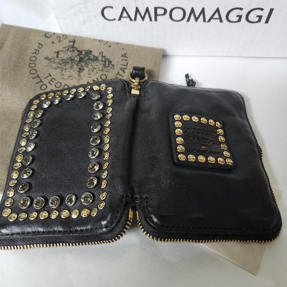 Campomaggi Black and Gold Studded Bag - Picture 4 of 5